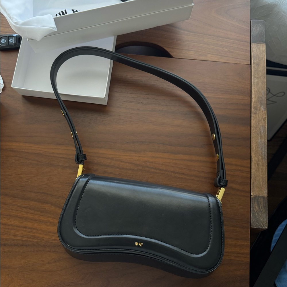 JW PEI Black Shoulder Bag with Structured Design